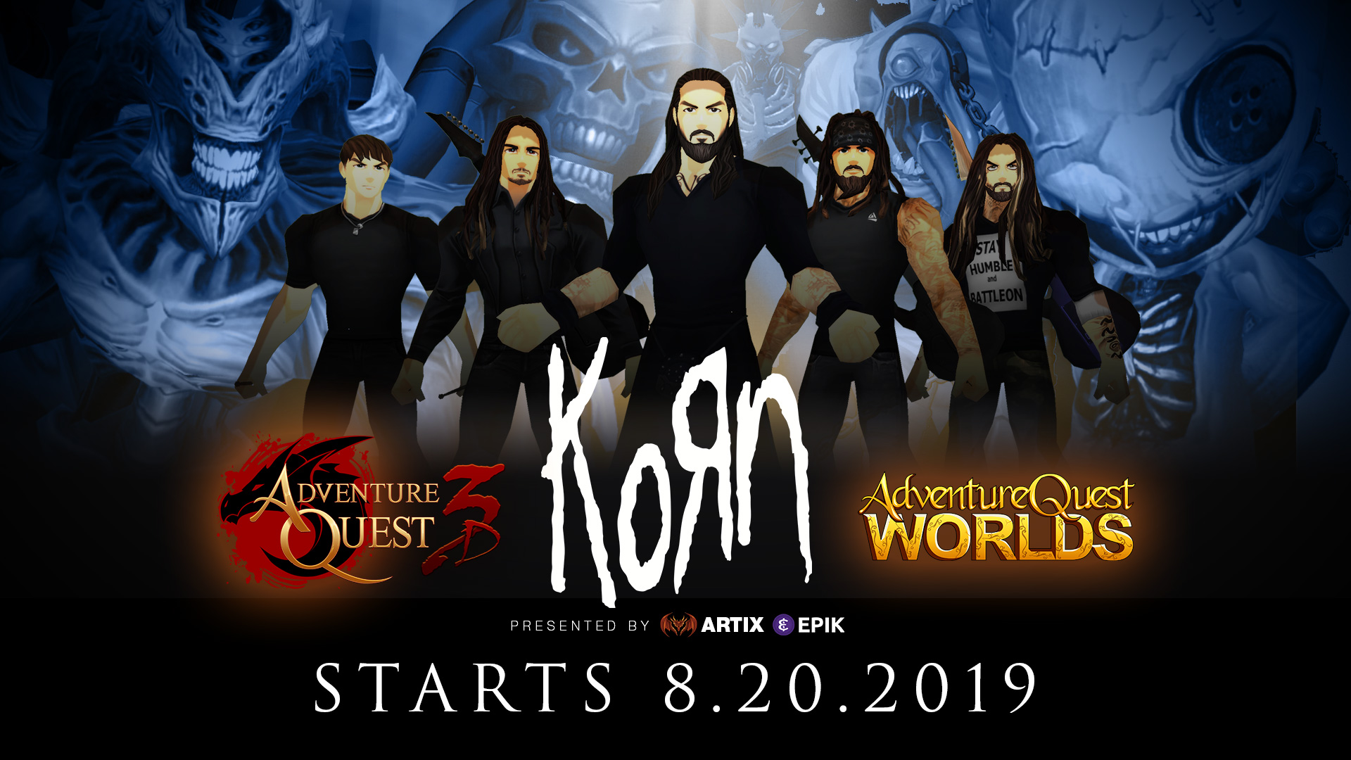 OFFICIAL ANNOUNCEMENT: Korn in AdventureQuest 3D & AQ Worlds