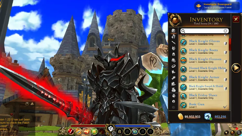 New AdventureQuest 3D Menu