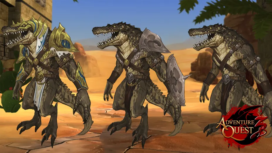 Crocodile People of the SandSea Desert in AdventureQuest 3D