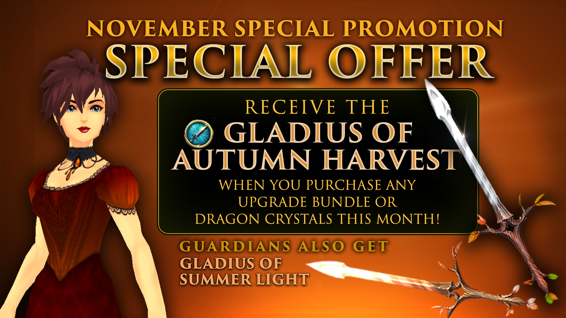 November Promo 2023: Gladius of Autumn Harvest
