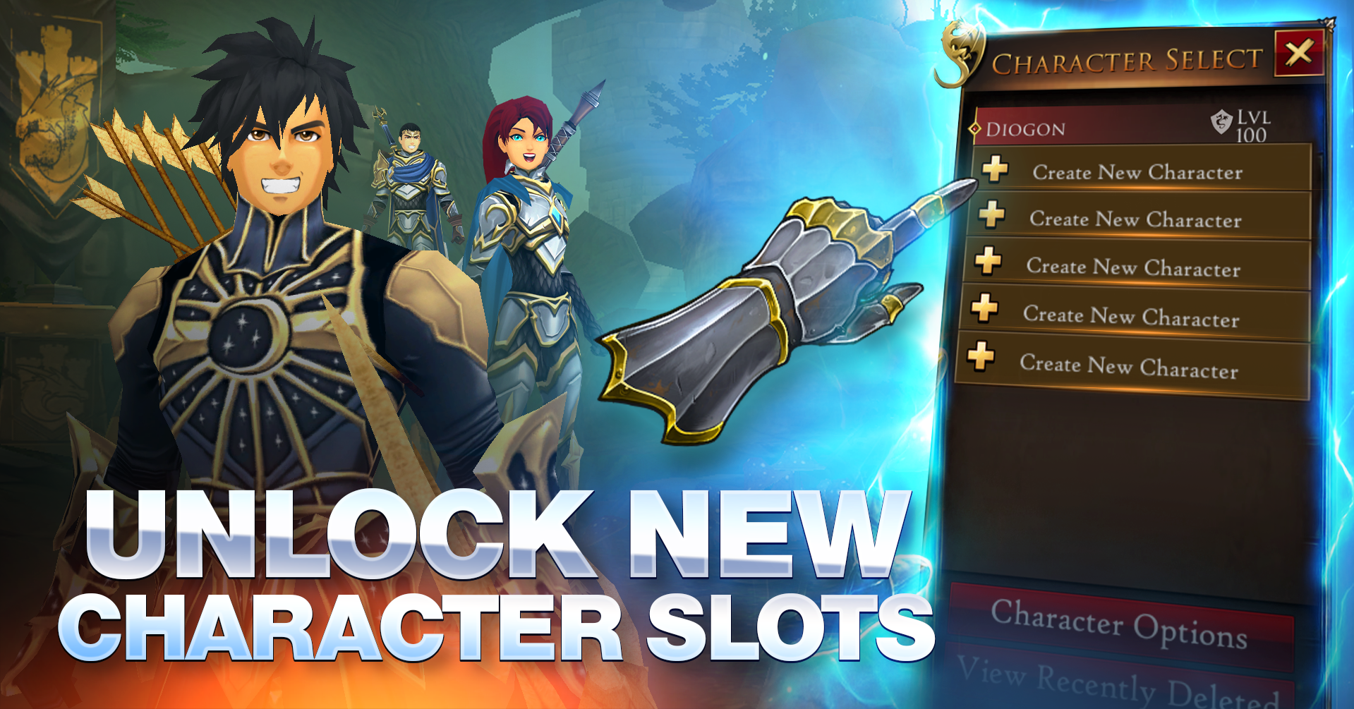 New Features - Character Slots and Game Mode Select